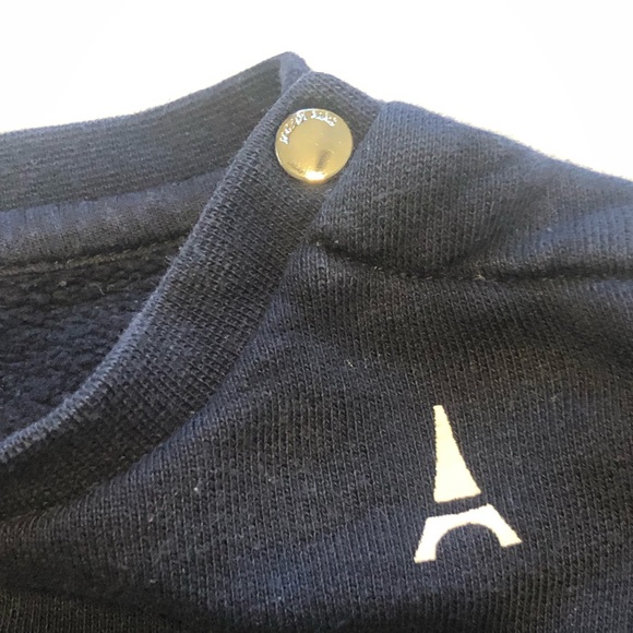 Jacadi Paris Eiffel Tower Navy Blue Pullover Sweatshirt size 36M (29-32 lbs) - Picture 4 of 5